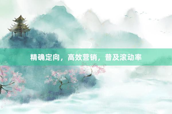 精确定向，高效营销，普及滚动率